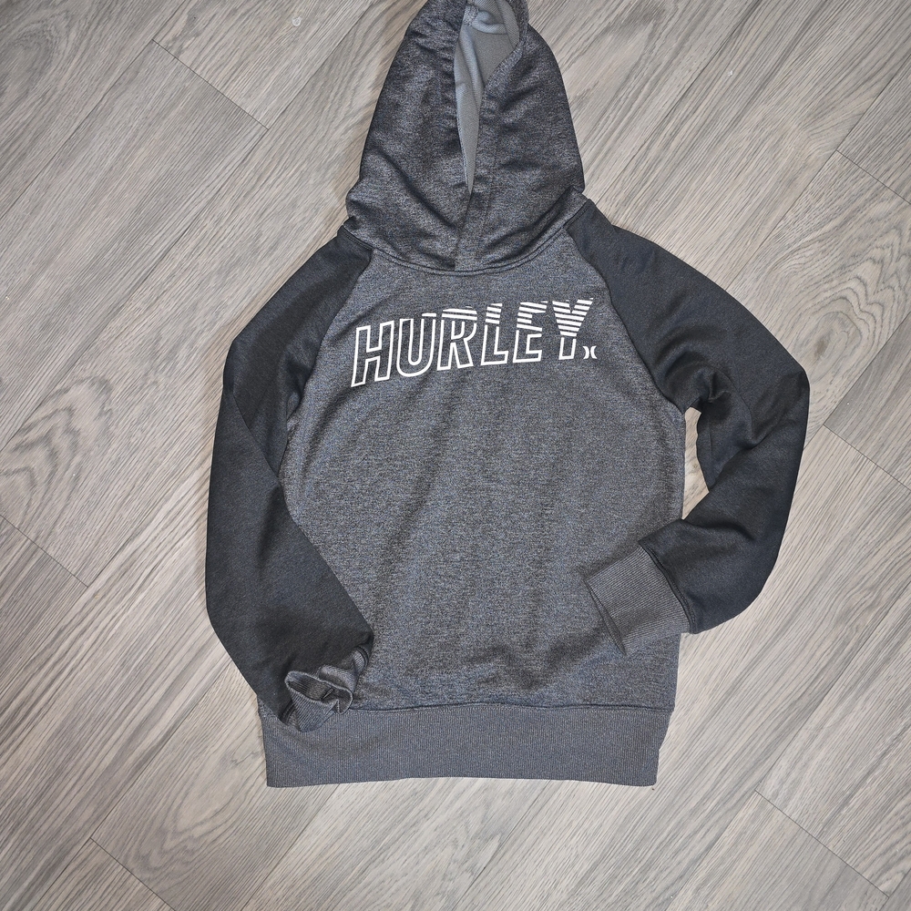 Hurley Men's Charcoal and Black Hoodie